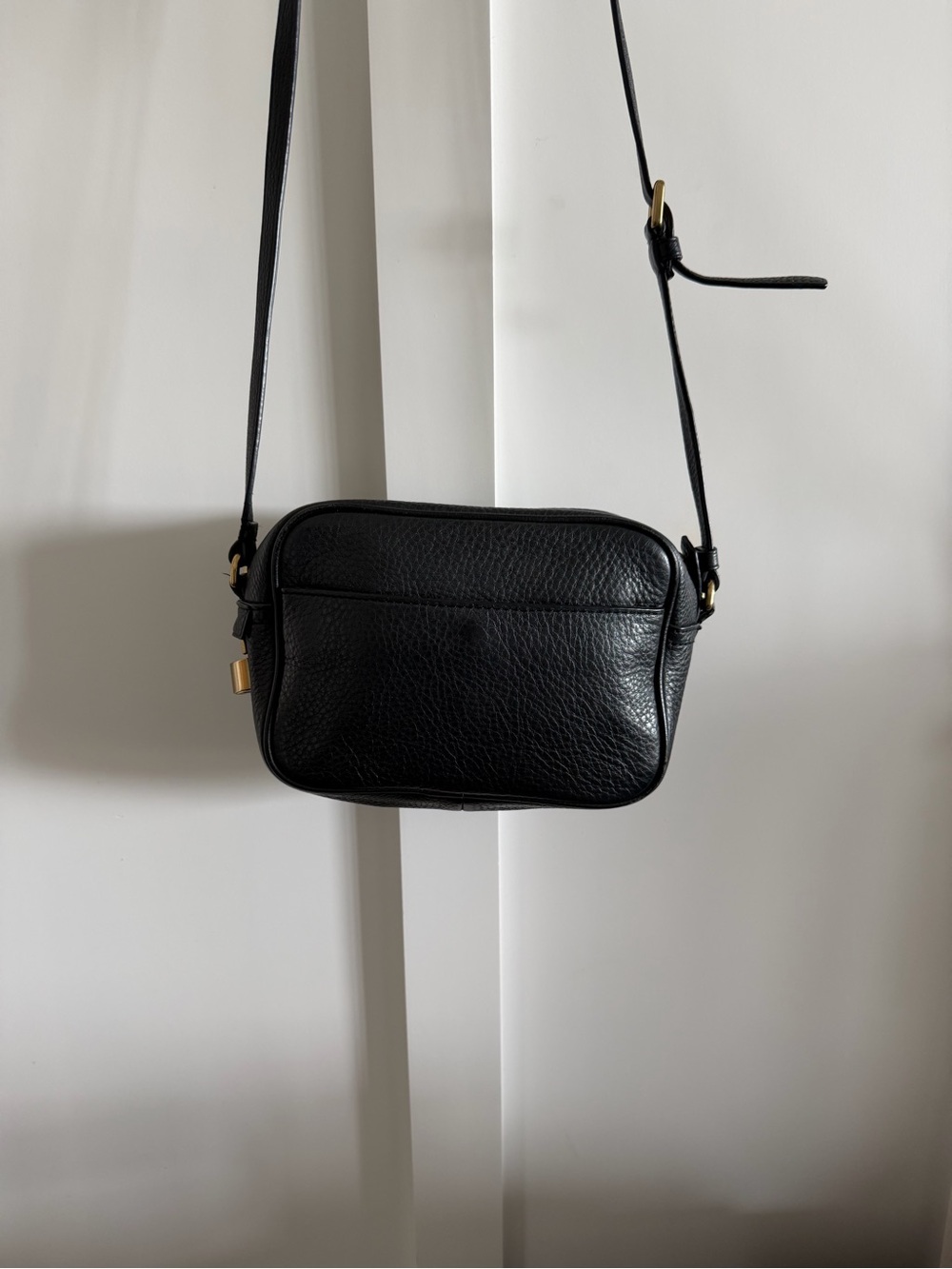 J. Crew Black Pebbled Leather Crossbody Bag
